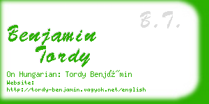 benjamin tordy business card